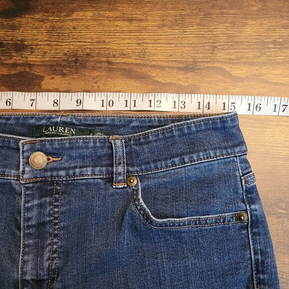 Lauren Ralph Lauren Jeans Womens 10 Premier Straight Medium Dark Stretch Denim - Picture 8 of 13